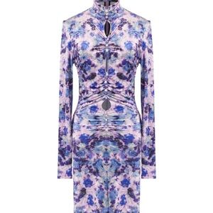 Isabel Marant Purple and Blue Long Sleeve Dress